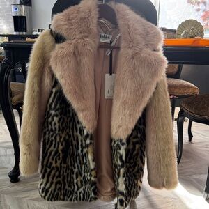 Faux Fur Leopard Print Teddy Jacket